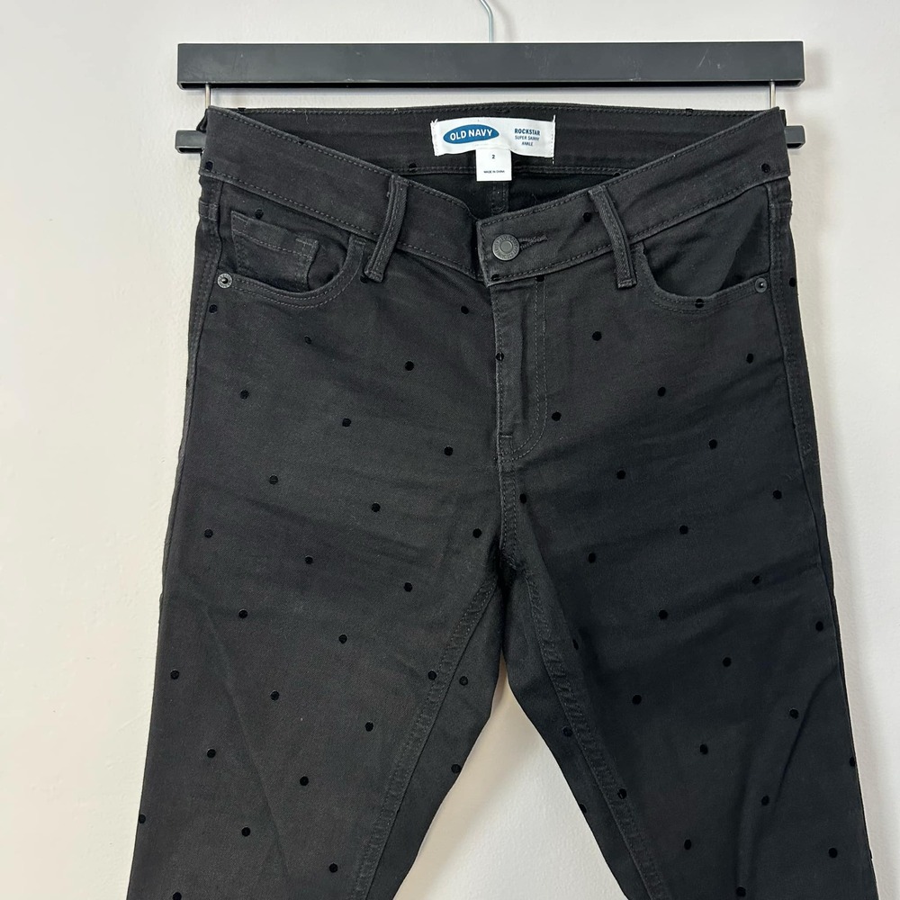 Old Navy Velvet Polka Dot Rockstar Jeans